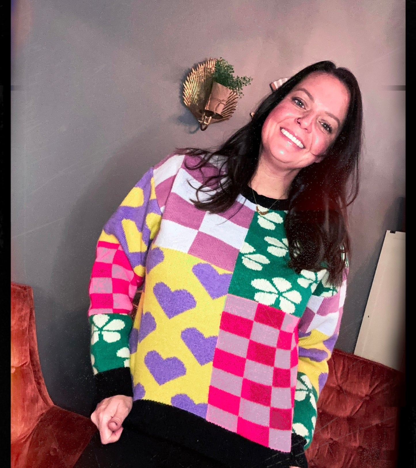 Multi pattern sweater