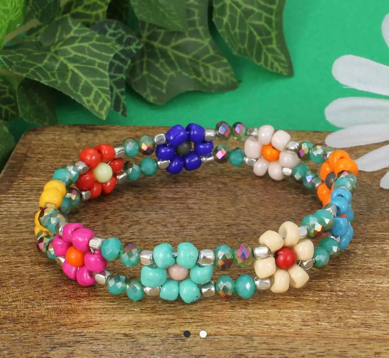 Cottage bouquet flower bracelet