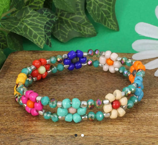 Cottage bouquet flower bracelet