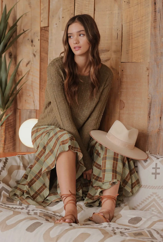Distressed Sage Pullover