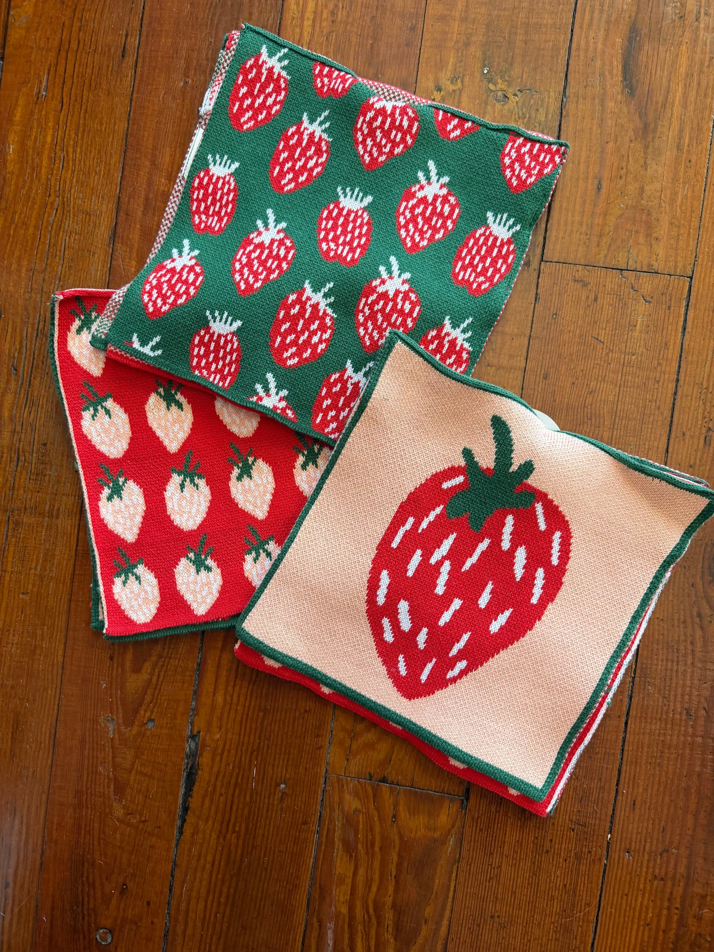 Strawberry dishcloth set