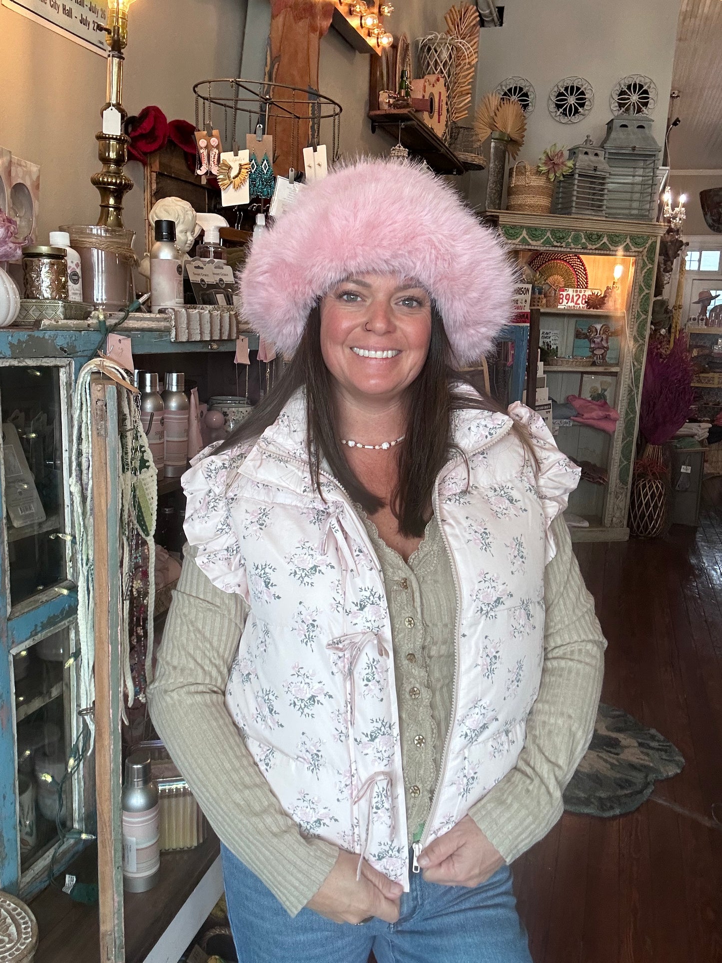 Baby pink puffer