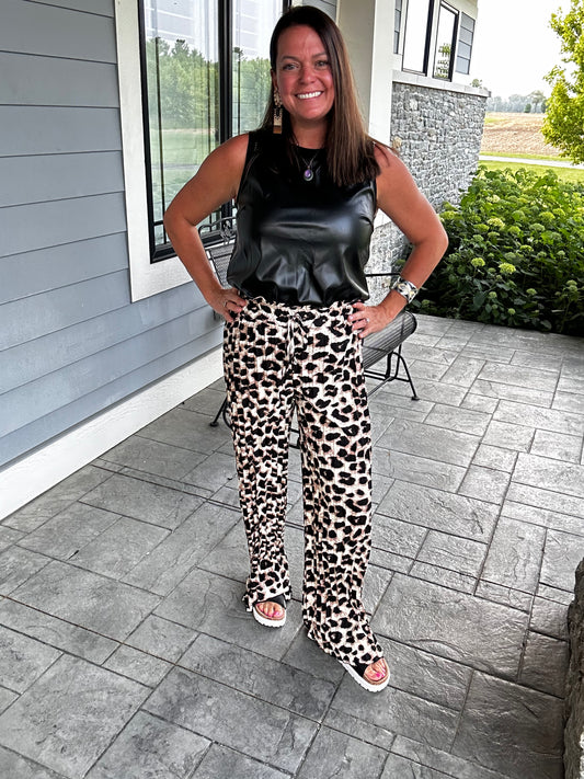 Leopard dress pants