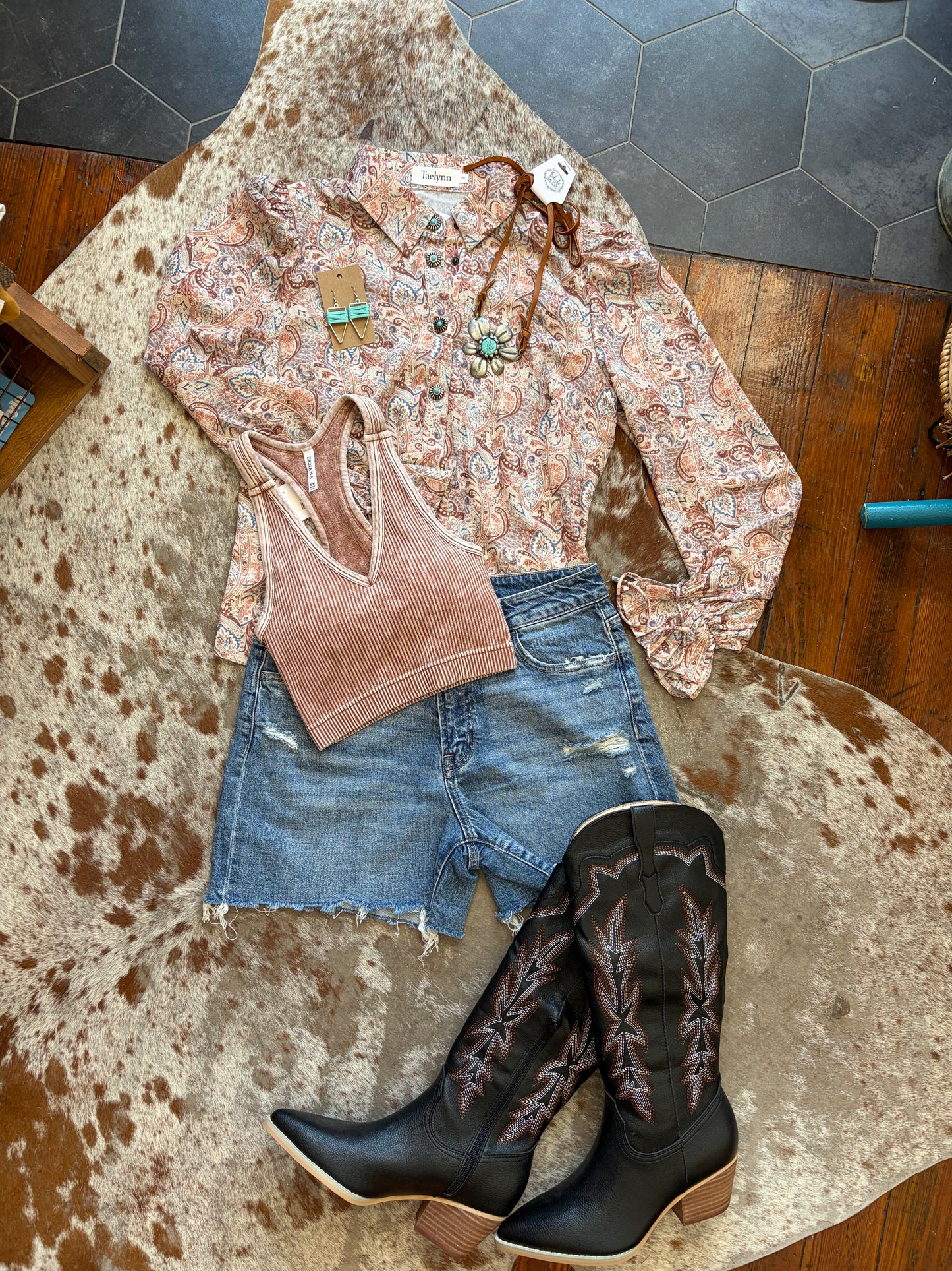 Paisley concho top