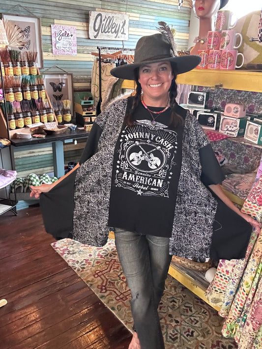 Man in black poncho