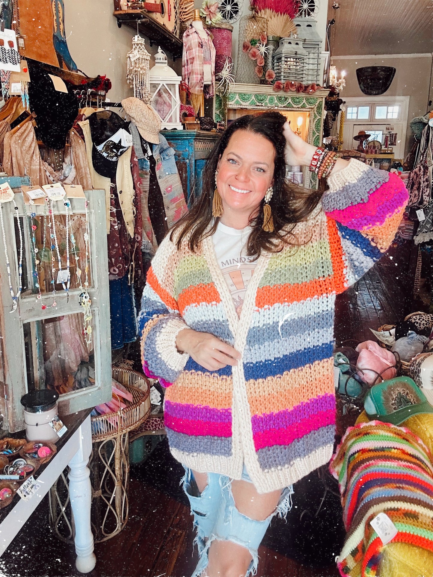 Hand crochet rainbow