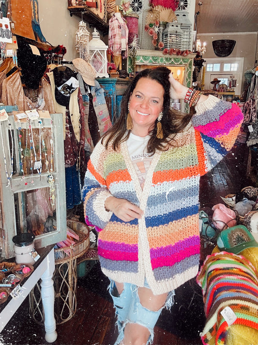 Hand crochet rainbow