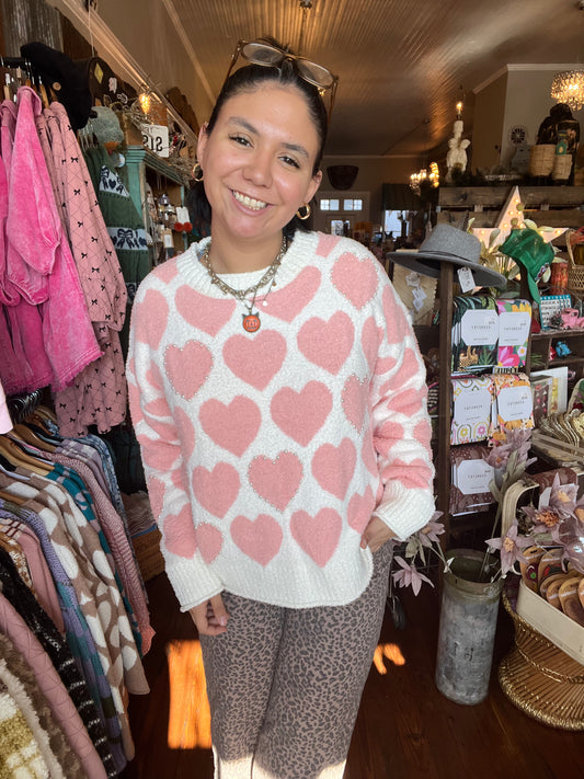 Love me Sweater (pink, taupe)
