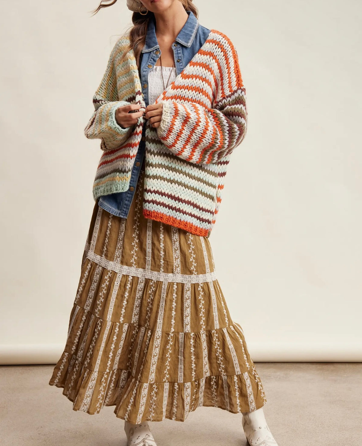 Free falling cardigan