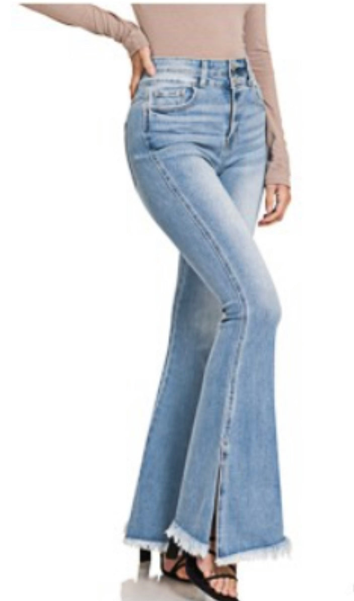 Side slit jeans