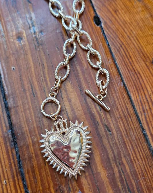 Chunky gold heart