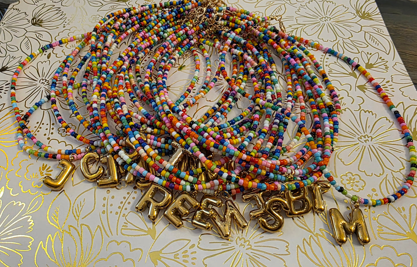 Beaded Initial necklace