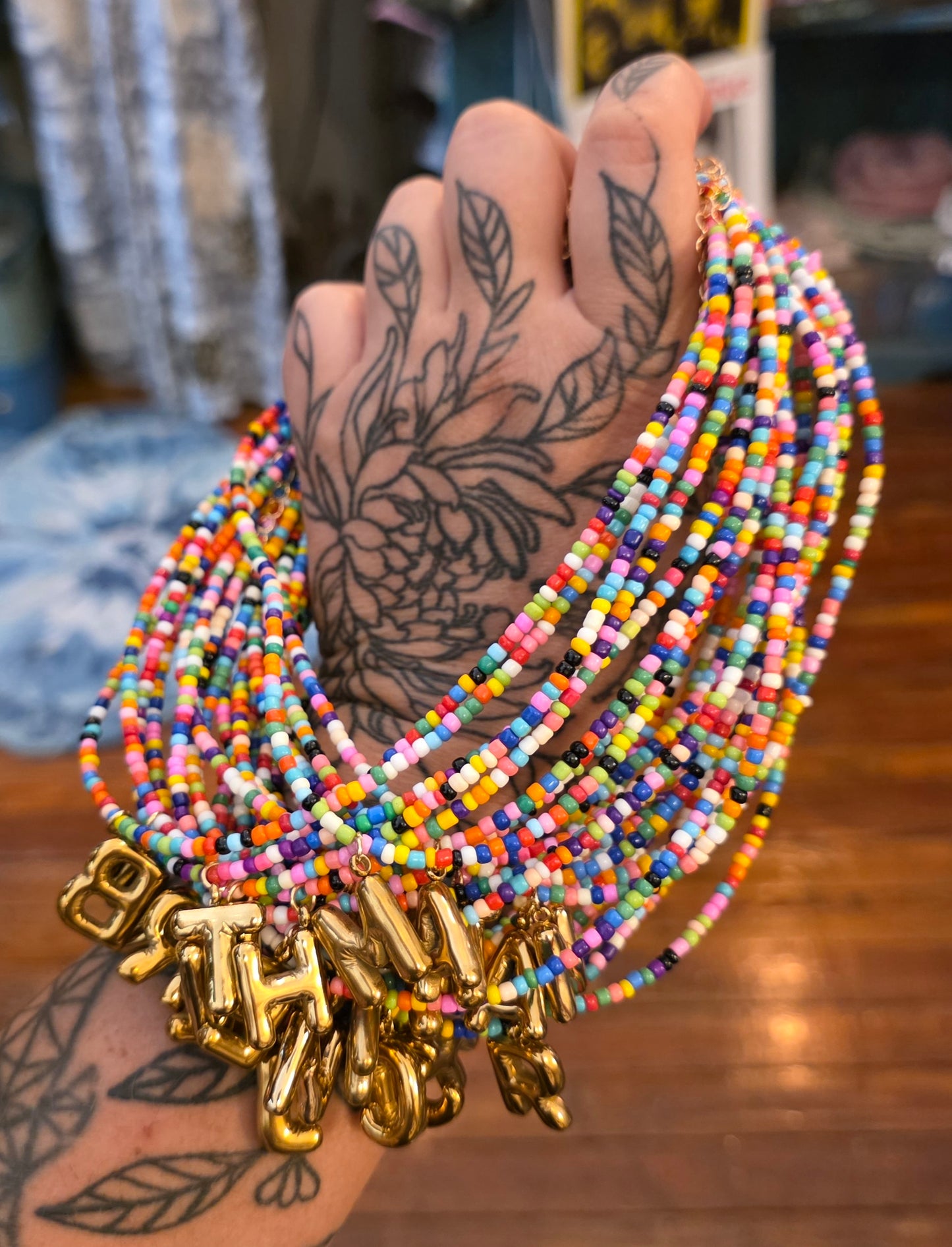 Beaded Initial necklace
