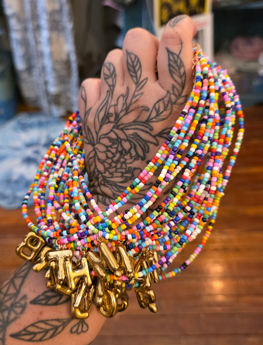 Beaded Initial necklace