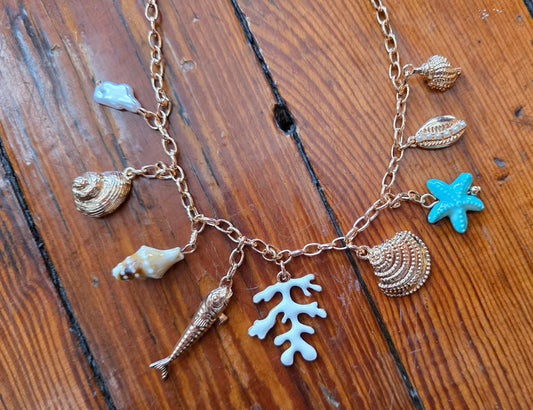 Beach charm necklace