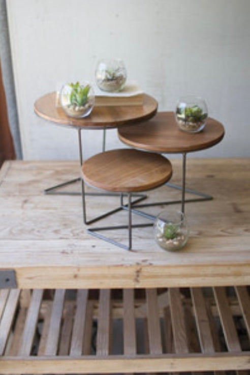 Wood top table riser