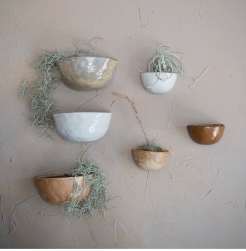 Stoneware wall planter