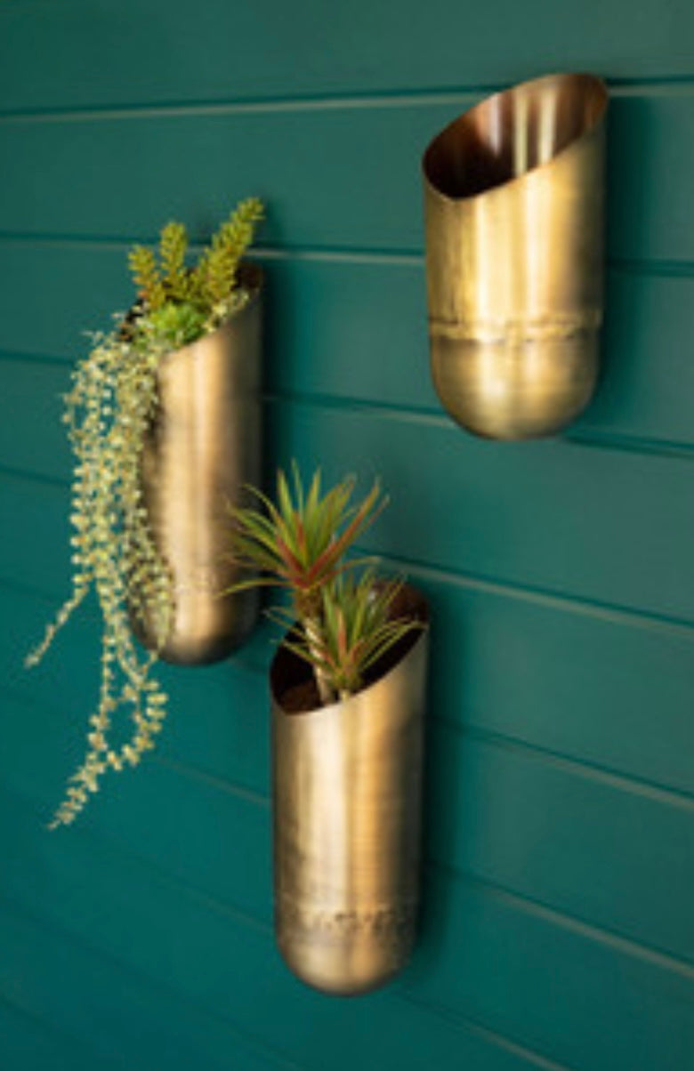 Brass wall vases