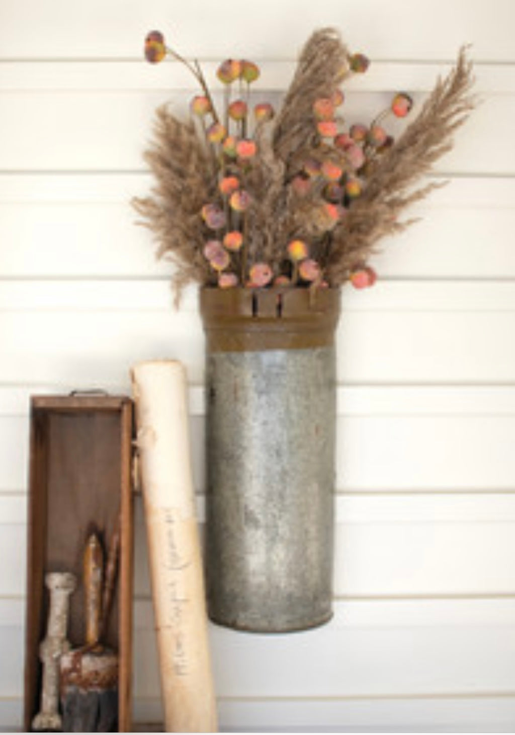 Half military canister wall vase