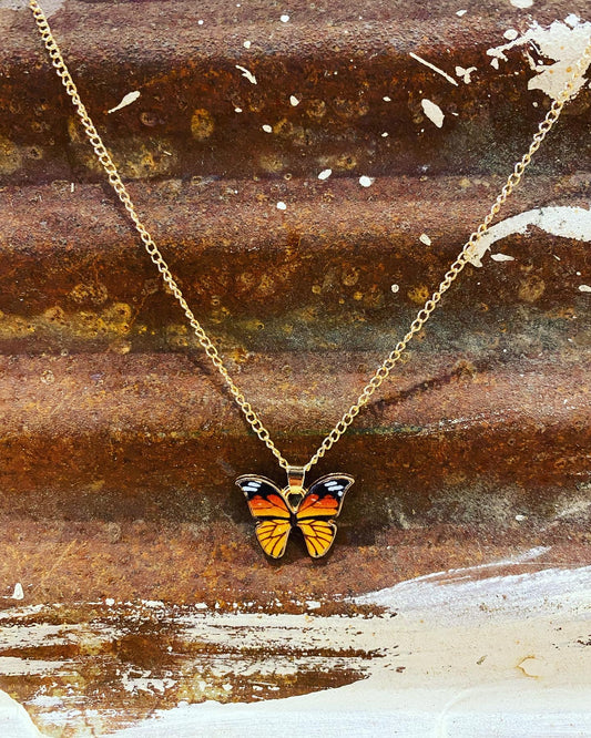 Monarch Butterfly Gold Necklace